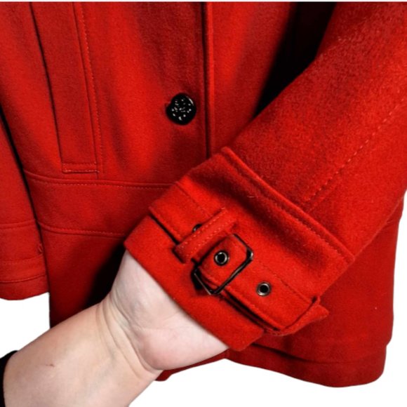 Guess Moda International Red Skirt Bottom Pea Coat Size Small - Picture 4 of 13